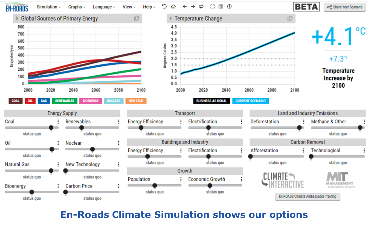 En Roads Climate Simulation