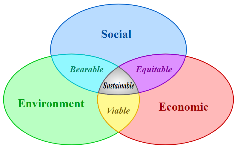 The Venn Diagram of the Three Pillars of Sustainability