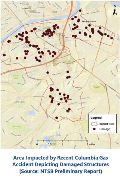 Gas pipeline safety - Area Impacted by Recent Columbia Gas Accident Depicting Damaged Structures lopmgas.PNG